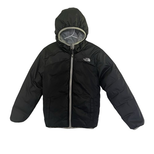 The North Face Boys Silver Black or Gray Reversible Puffer Jacket Size 10/12