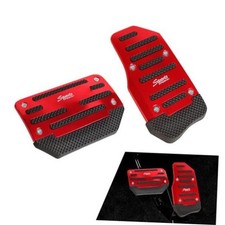 Car Non-slip Pedal Pads Set, Alloy Brake Pedal Protectors, 2 PCS Red