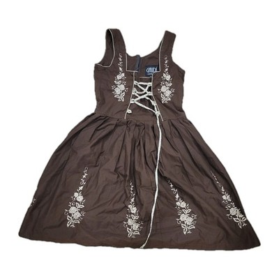 Embroidered Brown Dirndl German Dress Only Oktoberfest Party Costume 14 | eBay Embroidered Brown Dirndl German Dress Only Oktoberfest Party Costume 14 | eBay