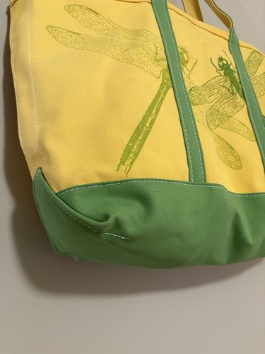 Vintage 80s LL Bean Boat & Tote Canvas Bag XL Dragonfly Yellow USA Made Rare - Bild 2 von 4