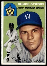 1954 Topps Baseball Card Chuck Stobbs Washington Senators #185 EX+