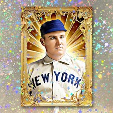 Amos Rusie Holographic Golden Icon Art Card 01/10 Starpop Baseball Short Print