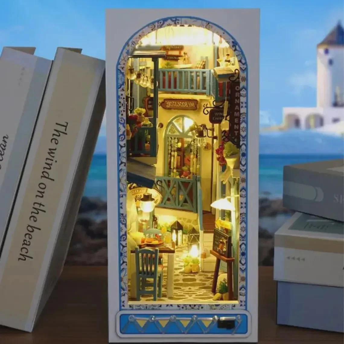 Sea Breeze Book Nook DIY Kit: 3D Wooden Coastal Bookends