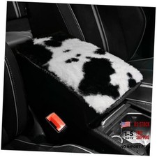 Furry Car Armrest Cover, Universal Plush Auto Center Console Pad,Arm Cow-Black