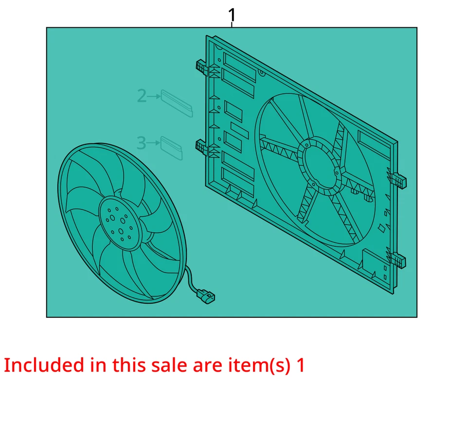 Radiator Fan Motor Fan Assembly Fits 17-19 AUDI A3 25552762 Foto 3 de 4