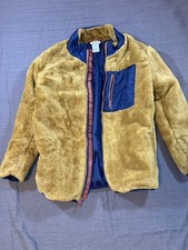 Tommy Bahama Jacket Boys XL 14 Brown Sherpa Fleece Faux Fur Full Zip Pocket