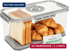 Plastic Bread Box for Kitchen Countertop, Airtight Bread Storage Container for H