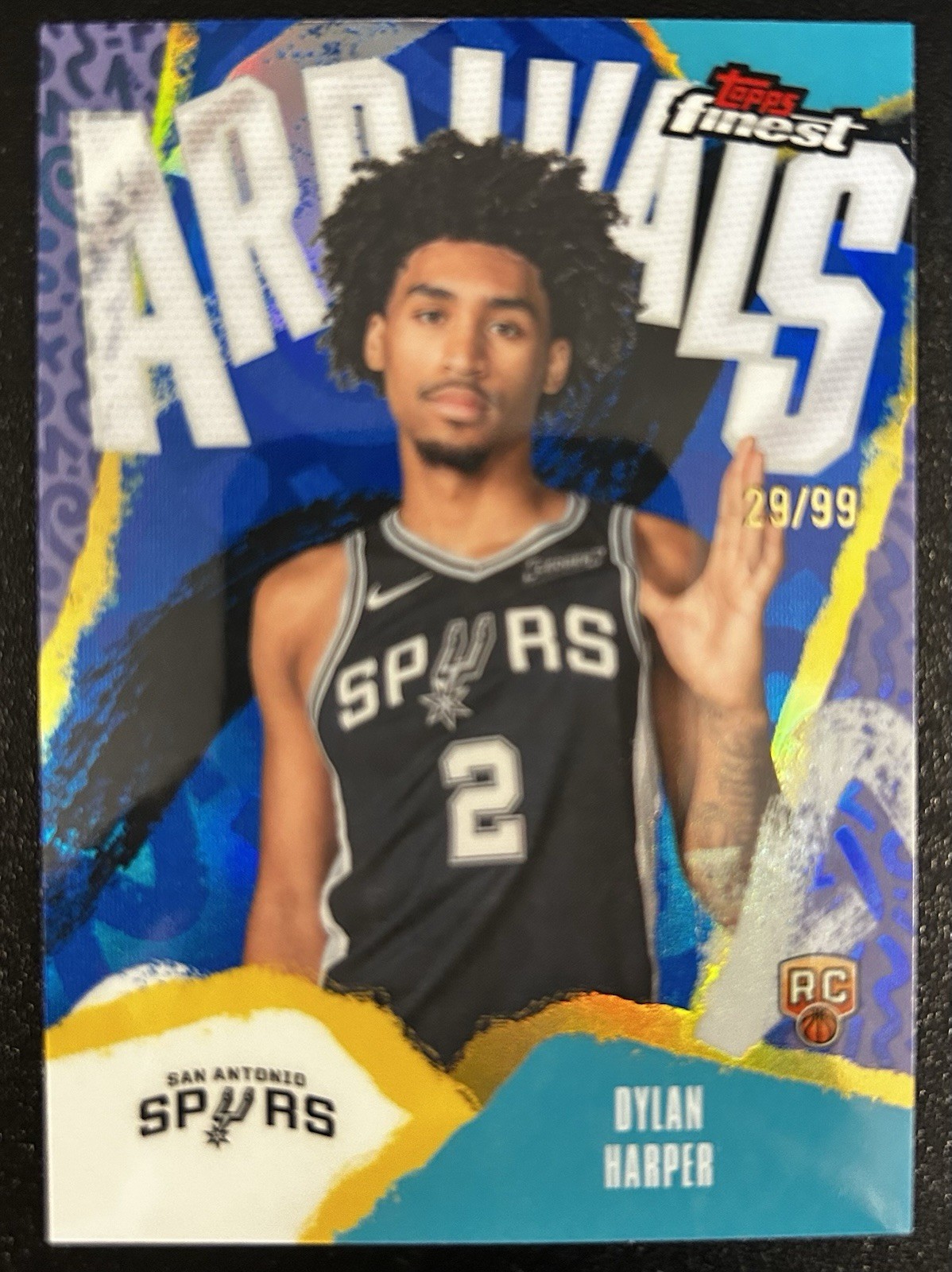 2025-26 Topps Finest Arrivals Dylan Harper San Antonio Spurs Rookie A-2 Blue /99
