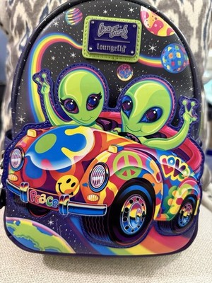 Rare Lisa Frank Loungefly Alien ZOOMER & ZORBIT Glow Backpack Preowned With Wear