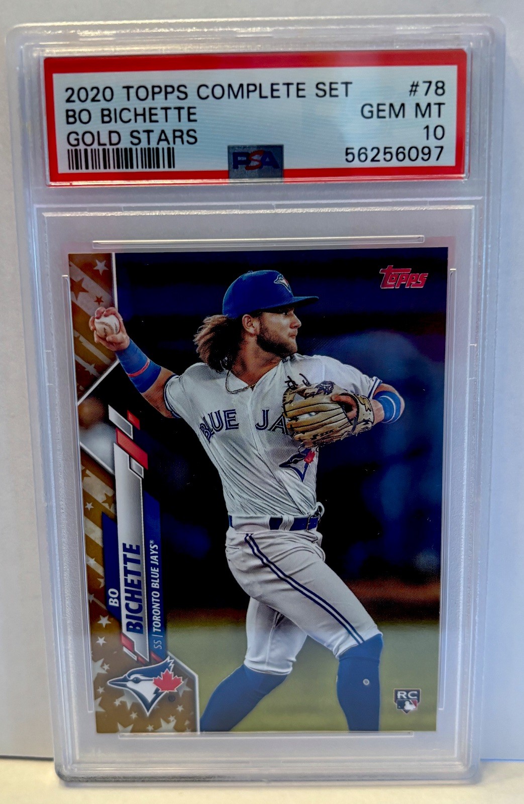 2020 Topps Gold Star Bo Bichette #78 (RC) Gem Mint PSA 10! Toronto Blue Jays.