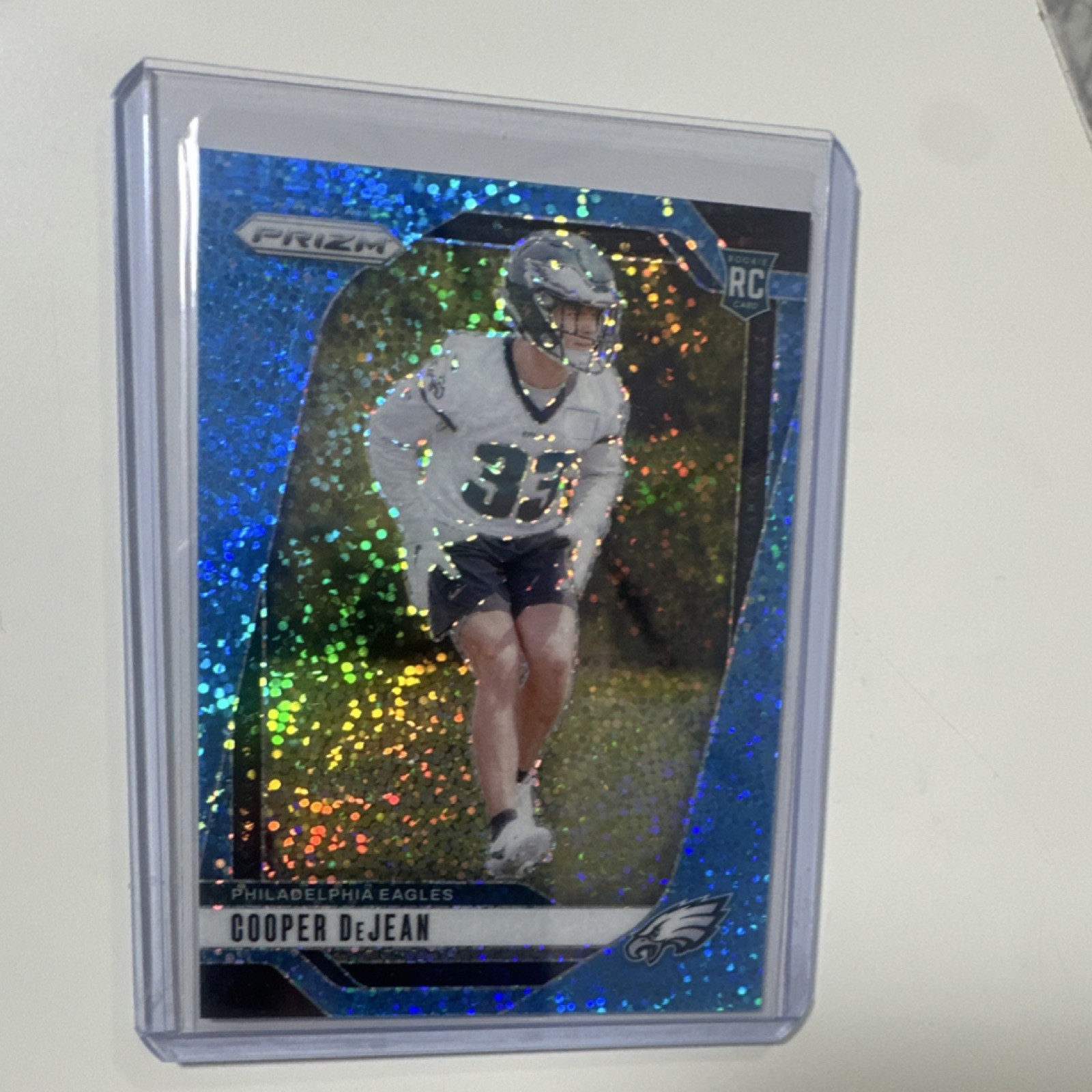 2024 Panini Prizm Football Cooper DeJean #321 Eagles Blue Sparkle Prizm /96 RC