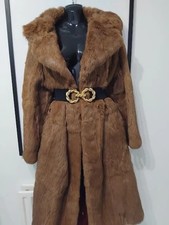 Brown Vintage Coney Fur Coat Size 18
