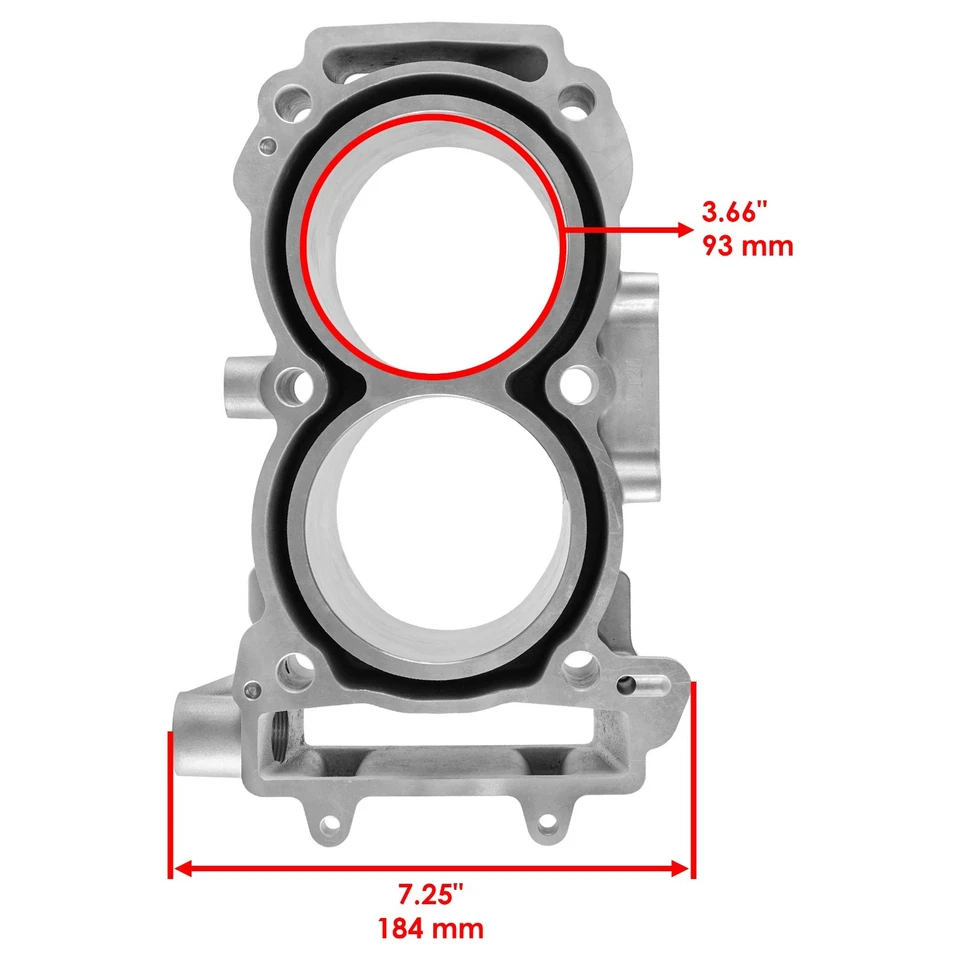 Caltric Cylinder & Piston Ring Kit w/Gaskets For Polaris RZR S 1000 EPS 2016 - Image 3 of 4
