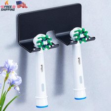 Wall Mounted Electric Toothbrush Head Holder Bathroom Organizer Black