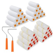 Paint Roller 4 Inch Kit, 40 Pack Mini Paint Roller Set with High Density Foam Pa