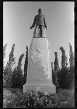 Photo:1940s Statue Monument Sculpture Memorial Garden Trees
