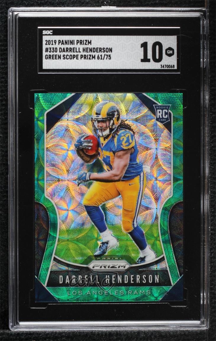2019 Prizm Rookies Green Scope 61/75 Darrell Henderson SGC 10 GEM Rookie RC 0d44