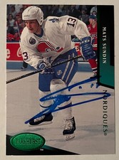 MATS SUNDIN 1993-94 Parkhurst SIGNED AUTO Autograph Card #435 Nordiques HOF