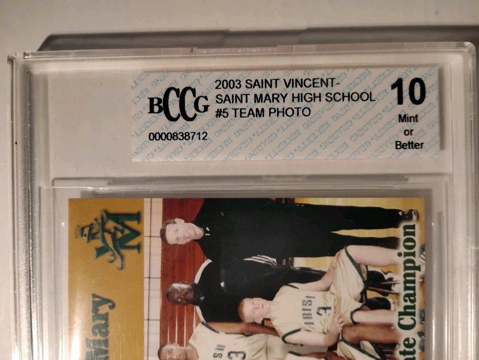 Tarjeta del equipo Lebron James Rookie 2003/10000 St Vincent St Mary BCCG 10 cubierta Foto 3 de 4