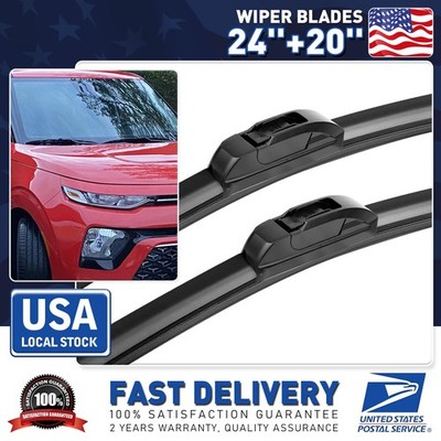 Longer-Lasting Front Wiper Blades 24''&20'' L&R Replace for Chevrolet Toyota Kia
