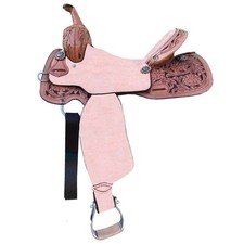 Western Horse Saddle Barrel Racing Roughout Leather Tooled Carved Hard Seat Tack
