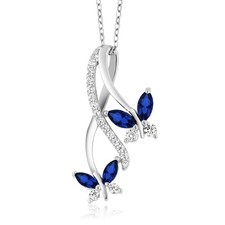 1.21 Cttw Butterfly Infinity Pendant Necklace...