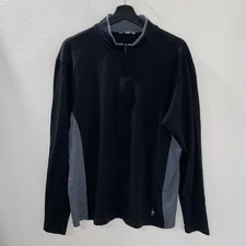 Smartwool 1/4 Zip Shirt Mens Large Gray Black 1/4 Zip Merino Wool Base Layer