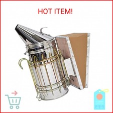 New Bee Hive Smoker Stainless Steel w/Heat Shield Beekeeping Equipment