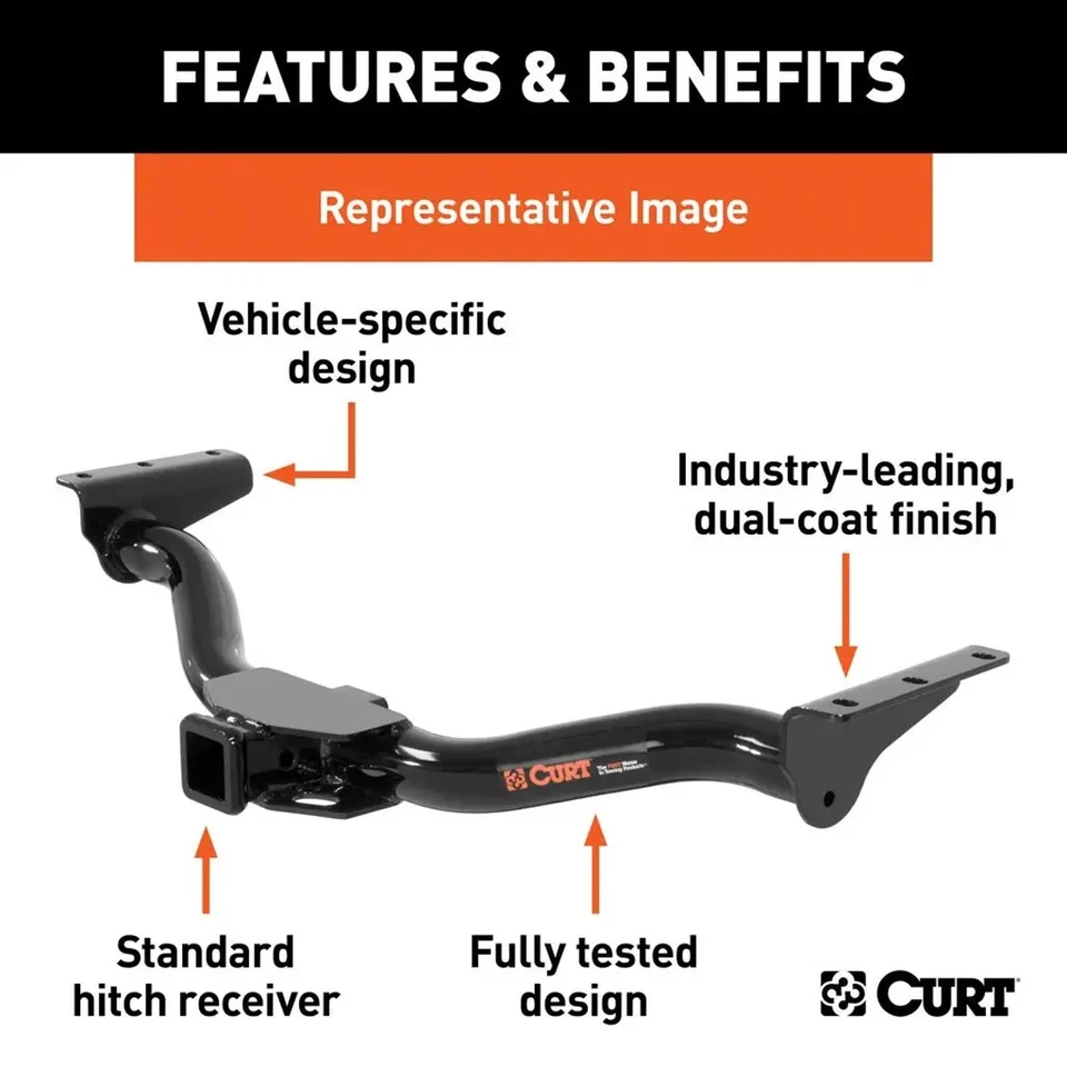 Curt Class 3 Rear Trailer Hitch 2in Receiver for 2014-2019 Toyota Highlander Foto 3 de 4
