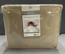 New JCP Home Collection 100 Heavyweight Preshrunk Cotton Full Flannel Tan Sheet