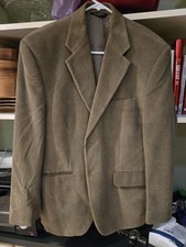 Lauren Ralph Lauren Corduroy Blazer 42R Tan Leather Buttons Men s Sport Coat