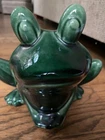 VTG HULL Pottery USA Large Ceramic Dark Green Frog Planter F70 Drip Glaze Finish