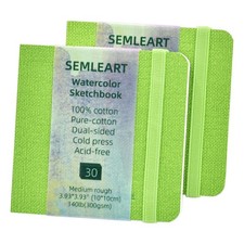 Journal 2 Pack 60 Sheets, 3.93x3.93in, 140 lb/300 GSM Sketchbook Cold Press N...