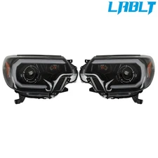 LABLT Headlight Left+Right Clear w/LED Headlamps For 2012-2013-15 Toyota Tacoma