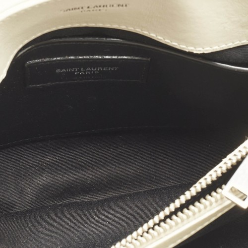 Saint Laurent Off White Quilted Leather Small Loulou Shoulder Bag - Picture 8 of 10