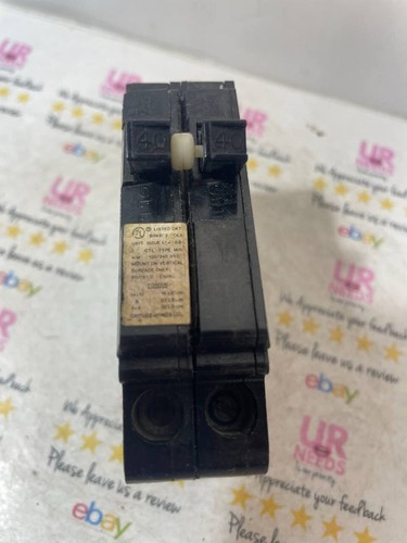 CROUSE-HINDS 40 AMP DOUBLE POLE 2P 240 VOLT TYPE MH240 CIRCUIT BREAKER Used