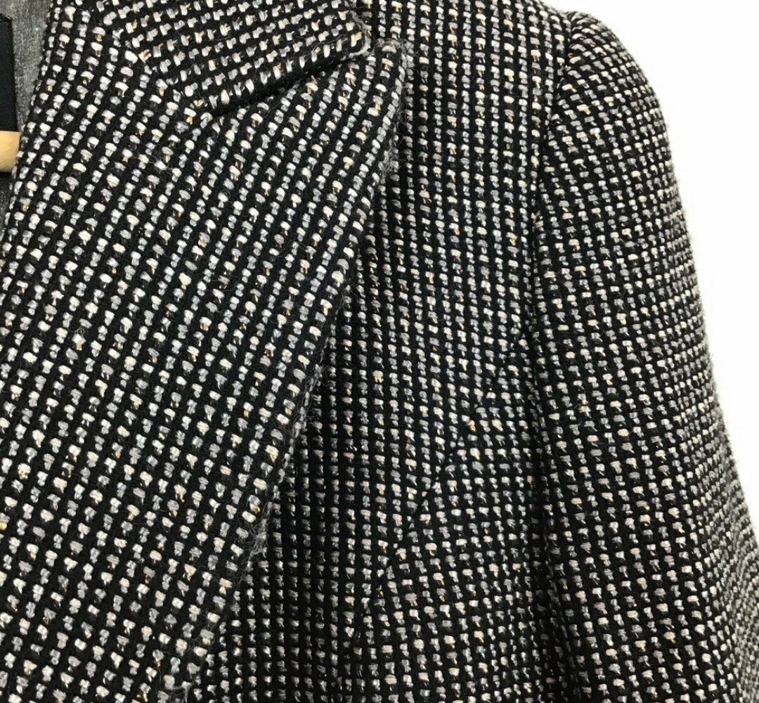 Giorgio Armani Jacket 40 Gray Black Gold Metallic Wool Blazer Women’s Career $3K image 5