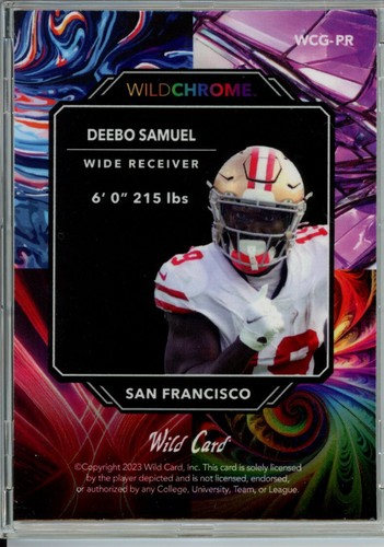 Deebo Samuel Promo 2023 Wild Card Wildchrome Chrome Refractor 49ers 2/4 - Picture 2 of 2