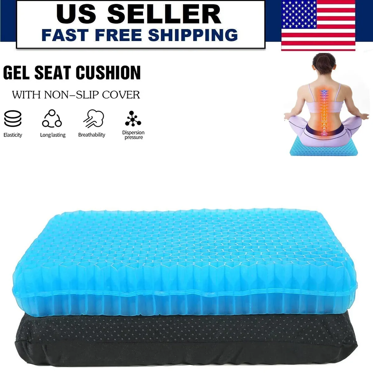 Silicone Car Seat Cushion Breathable 16.5 inch Waterproof Chair