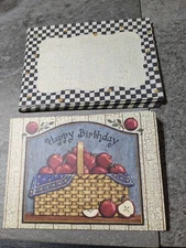 Saltbox Illustrations Happy Birthday Cards Envelopes 12 Apples Baskets Country 