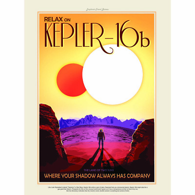 SPACE SCIENCE ART TRAVEL KEPLER 16B BINARY STAR SYSTEM POSTER PRINT HP2006
