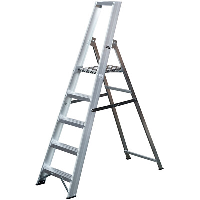 1,1 m Aluminium Plattform Trittleiter 5 Stufen Home DIY Leichtmetall Stufen