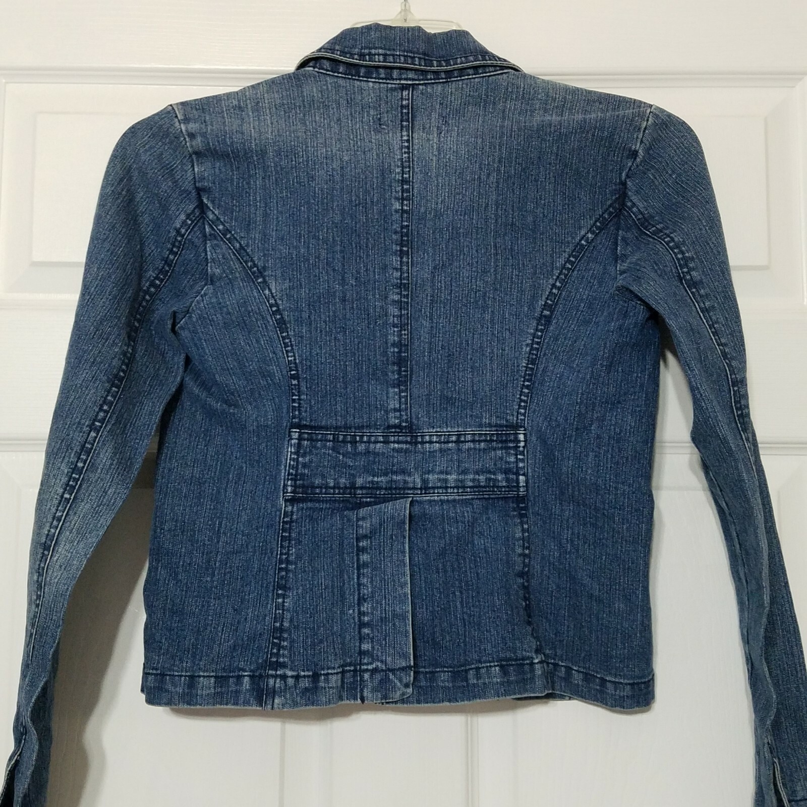 Outer Edge Classy Button Up Collared Denim Jean J… - image 5