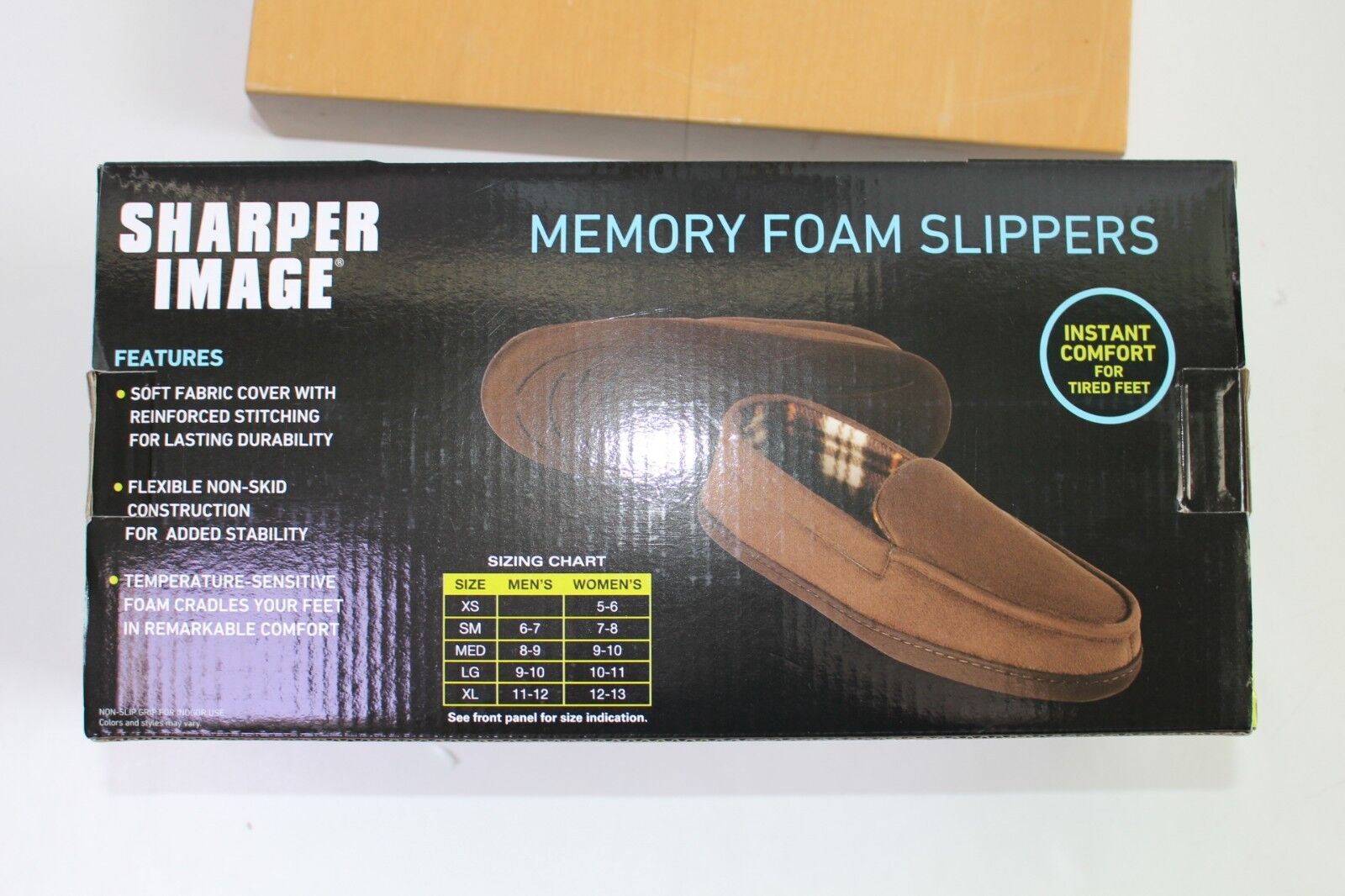 Sharper Image Memory Foam Slippers Size Chart