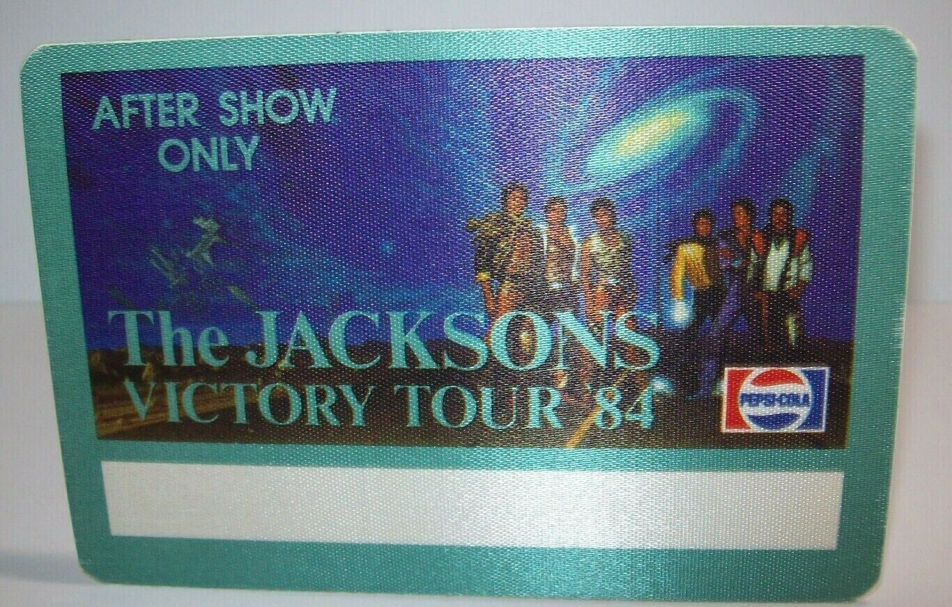 The Jacksons Victory Tour Backstage Pass 1984 Original Otto Cloth Michael Aqua
