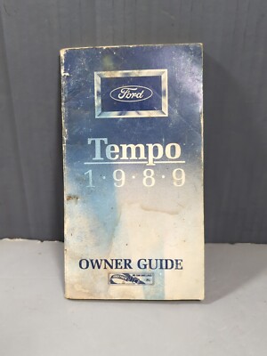 1989 Ford Tempo Owner's Manual User Reference Guide Operator Book