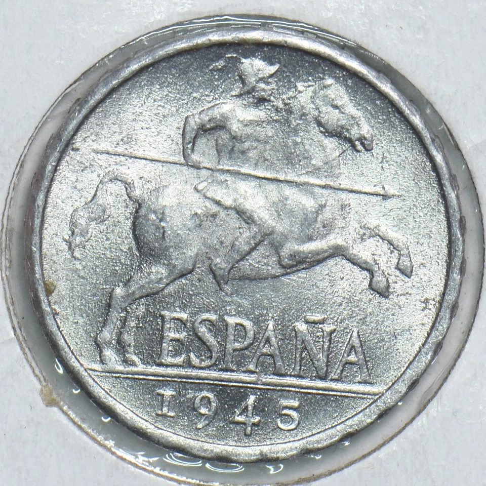 Espanha 1945 5 centavos cavalo animal BU 299112 combinar frete - Imagem 2 de 3