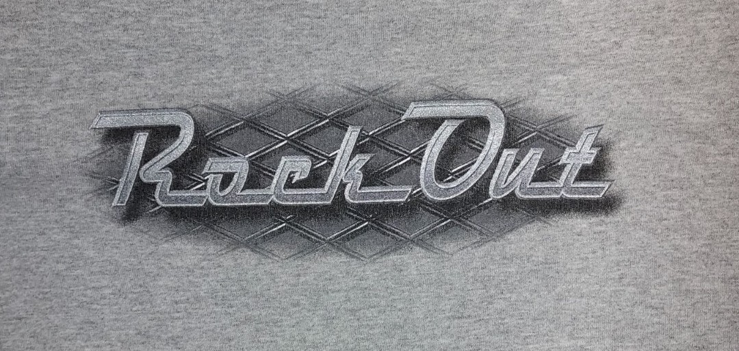 VINTAGE ROCK OUT T SHIRT 90'S XL DUAL SIDE PRINT PREVIOUSLY OWNED