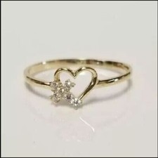 1Ct Round Lab-Created Diamond Promise Heart Wedding Ring 14K Yellow Gold Finish