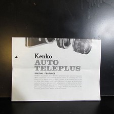 Kenko Auto Teleplus M42 Teleconverter lens Brochure Guide 1970's O401515